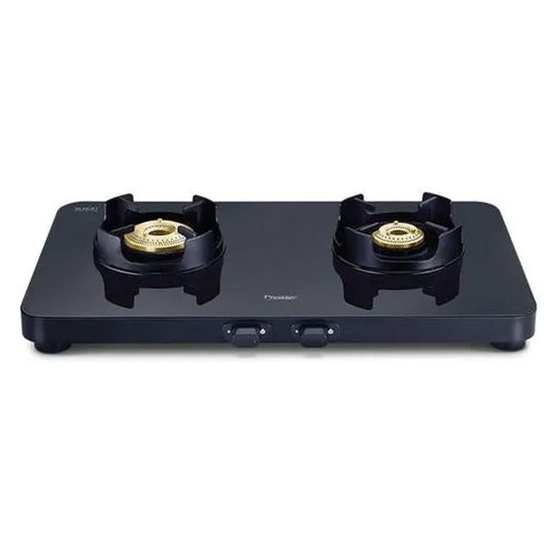 Prestige Edge Gas Stove Powder Coated 2 Burners Black 