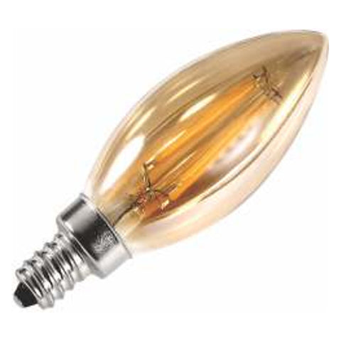 Ledlum LED Indoor Candle Lamp Gold Glass E14 C35 LCL-002 