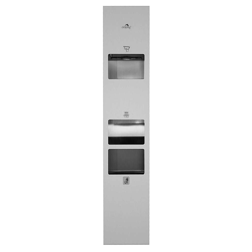 Dolphy 3 In 1 Washroom Recessed Panel With Waste Bin 21Litre DWCB0001 