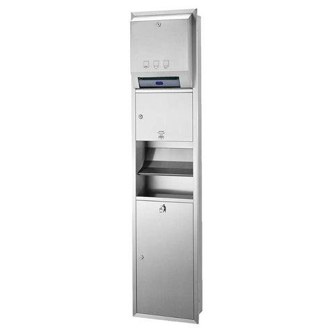 Dolphy 3 In 1 Washroom Recessed Panel With Waste Container Stainless Steel 23Litre DWCB0004 