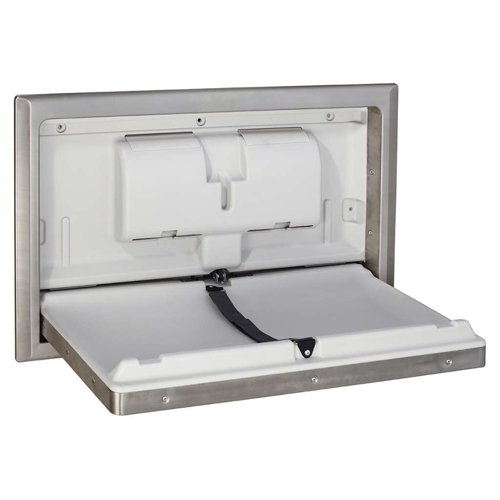 Dolphy Recessed Mounted Baby Changing Station Matte Finish Stainless Steel DBCS0005