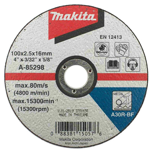 Makita Cut Off Wheel For Metal 100mm A-85298 