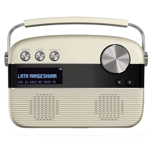 Saregama Carvaan MP SC03 Digital Hindi Audio Player With 5000 Pre-Loaded Songs Remote Control Porcelain White SC03/R20008 