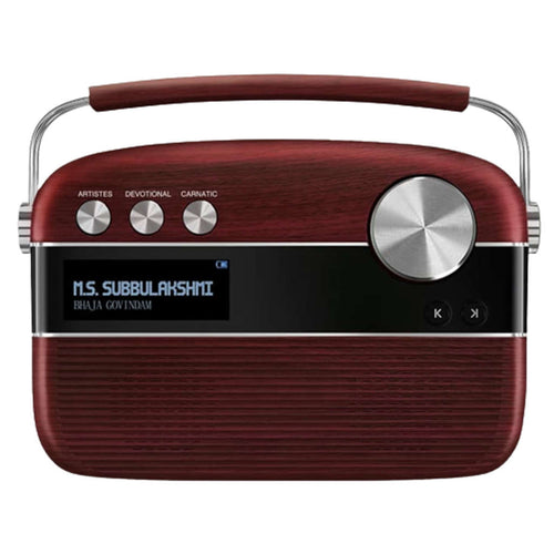Saregama Carvaan MP SC03 Digital Tamil Audio Player With 5000 Pre-Loaded Songs Remote Control Cherrywood Red SC03/R47002 