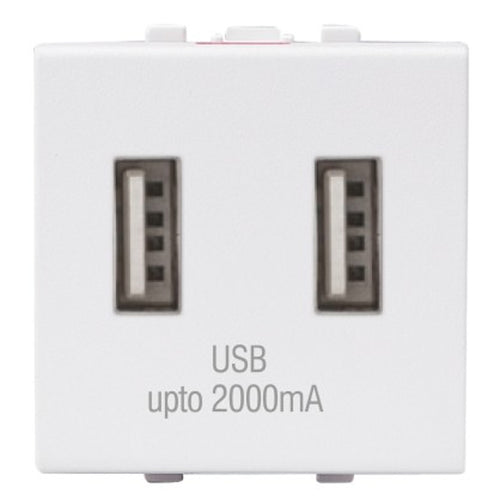Anchor Vision USB-A Charger Double Port 2Module White WIM1342 