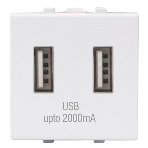Anchor Vision USB-A Charger Double Port 2Module White WIM1342 