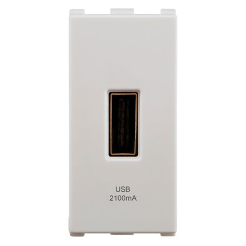 Anchor Vision USB-A Charger Single Port 2Module White WIM1341 