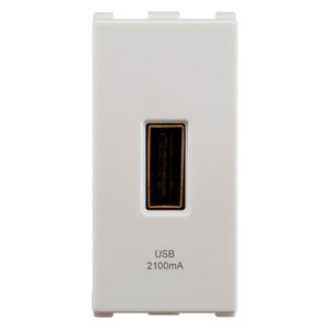 Anchor Vision USB-A Charger Single Port 2Module White WIM1341 