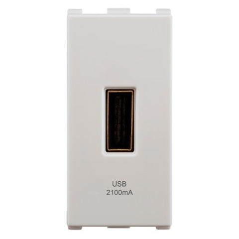 Anchor Vision USB-A Charger Single Port 2Module White WIM1341 
