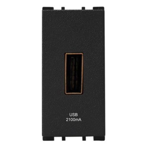 Anchor Vision USB-A Charger Single Port 2Module Black WIM1341B 