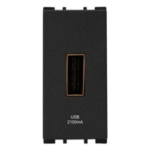Anchor Vision USB-A Charger Single Port 2Module Black WIM1341B 