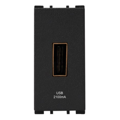 Anchor Vision USB-A Charger Single Port 2Module Black WIM1341B 