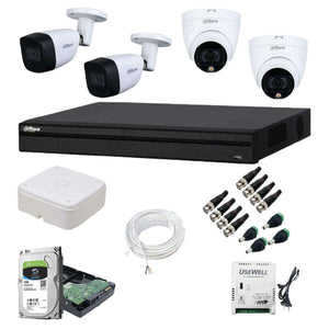 Dahua Wired Full HD 2MP Dome 2MP Bullet Camera And 4CH DVR CCTV Combo Kit 