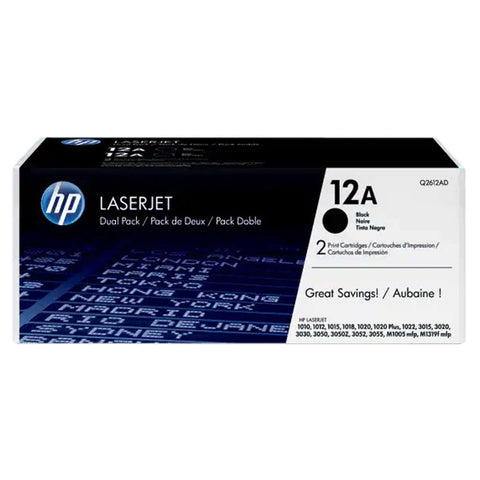 HP 12A Twin-Pack Black Original LaserJet Toner Cartridges 