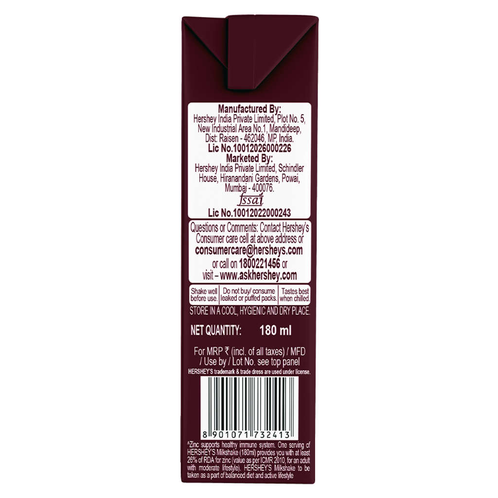 Hersheys Milk Shake Chocolate Flavour 180ml