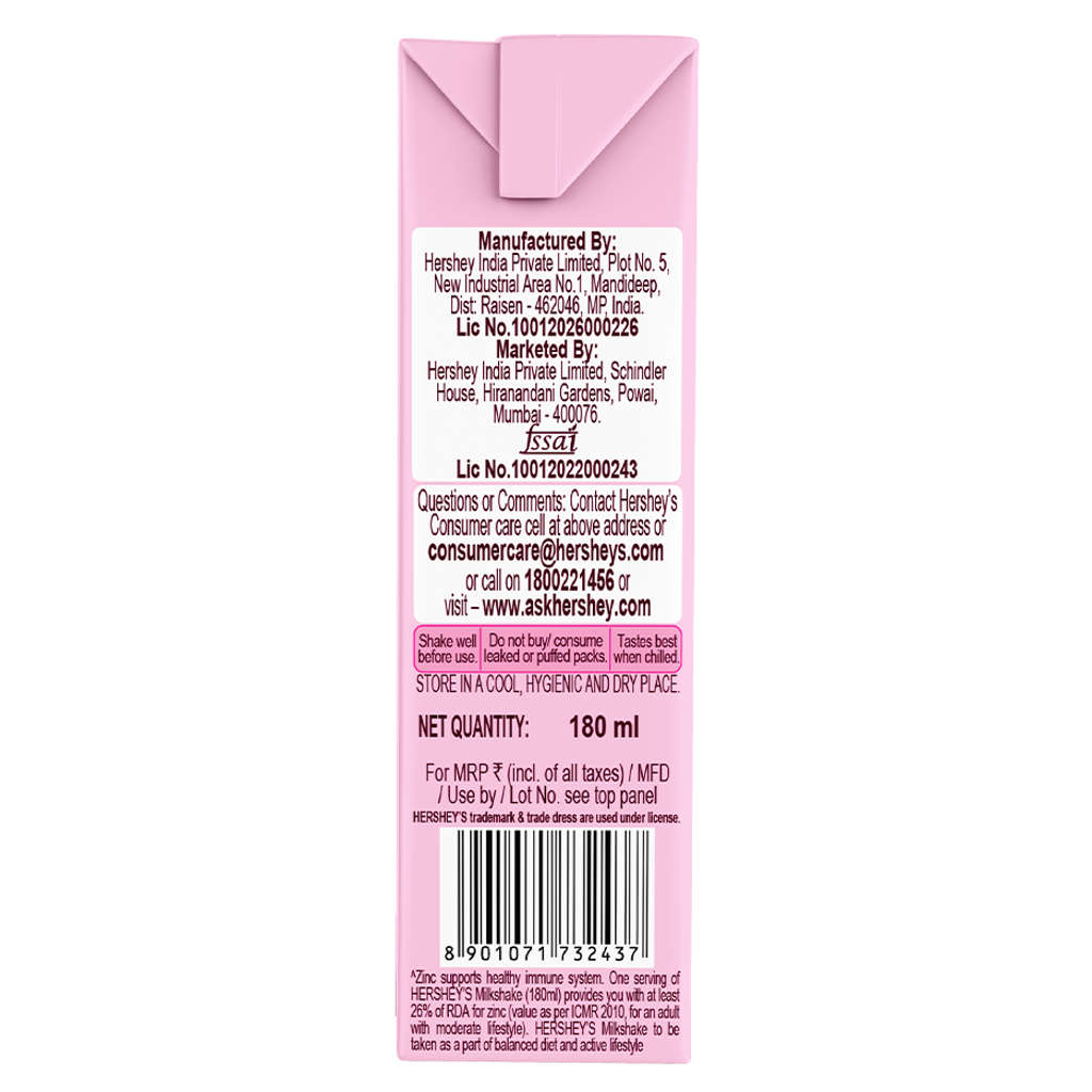 Hersheys Milk Shake Strawberry Flavour 180ml