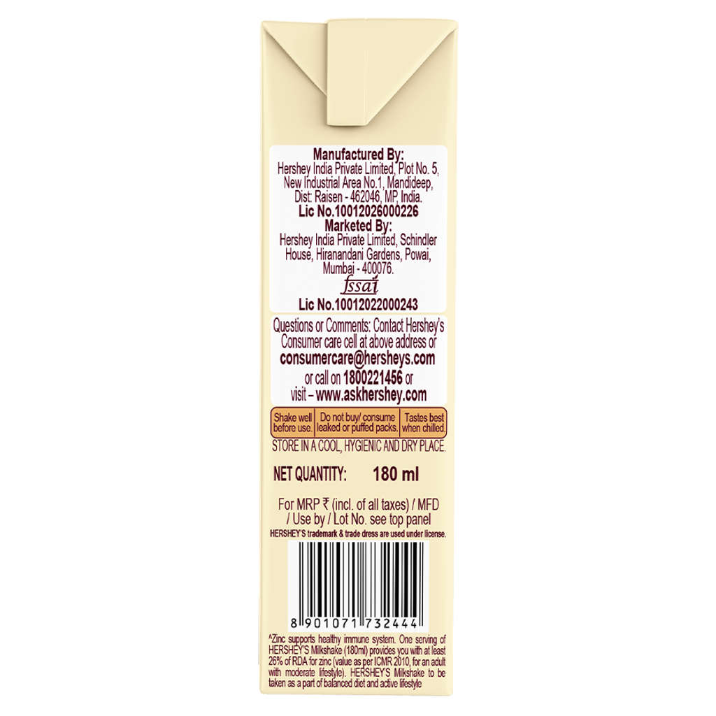 Hersheys Milk Shake Cookies ‘N’ Creame Flavour 180ml