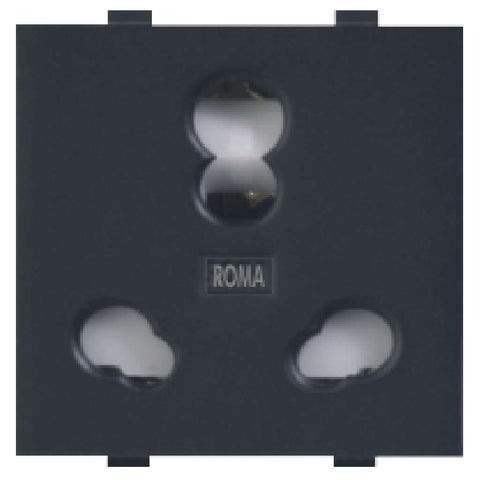 Anchor Roma Classic Heavy Duty Twin Socket 20&10A Matt Black 30828MB 