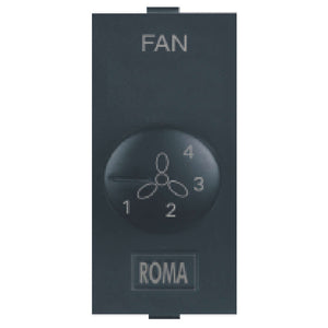 Anchor Roma Classic Fan Step Regulator Tiny EME 100W Matt Black 22546MB 