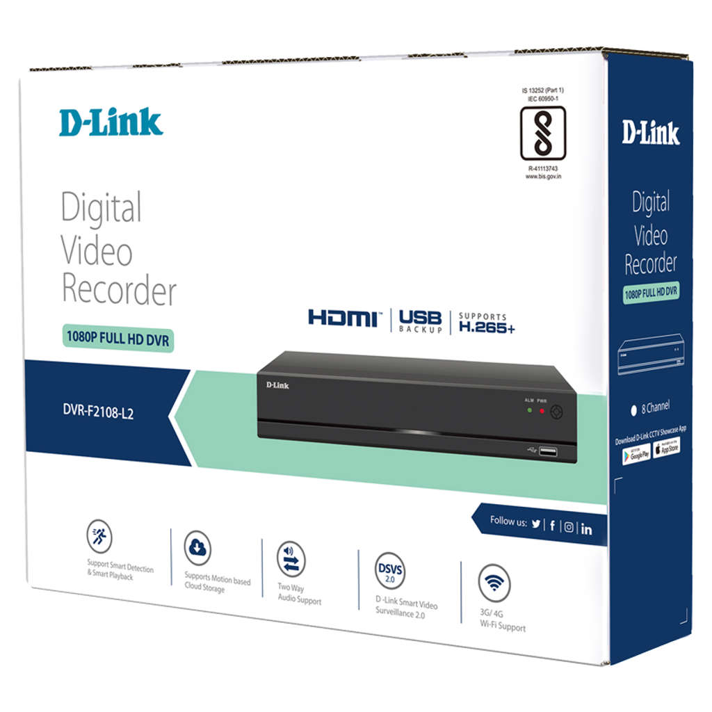 D-Link Digital Video Recorder 8CH H.265+ 1SATA DVR-F2108-L2