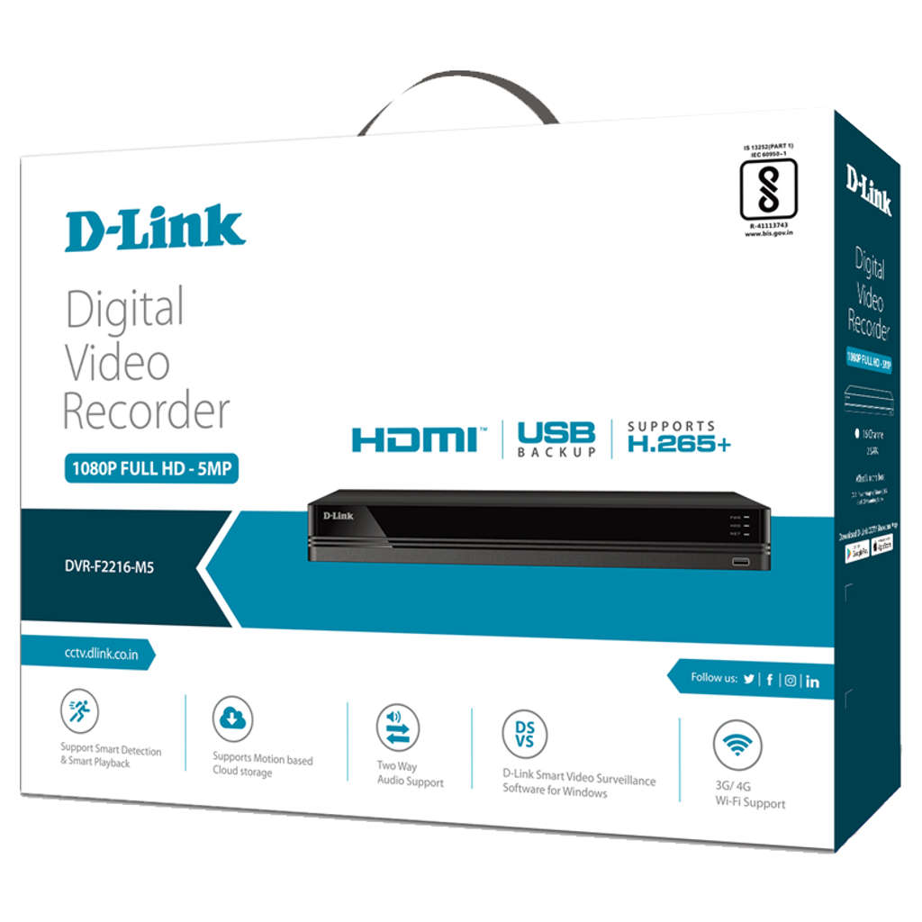 D-Link Digital Video Recorder 16CH H.265+ 2SATA DVR-F2216-M5