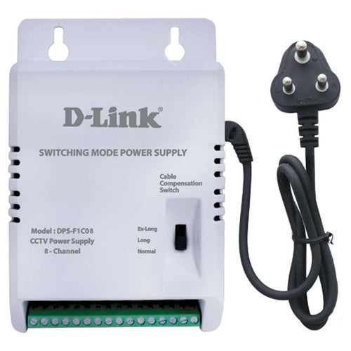 D-Link 8CH CCTV Power Supply 12V Plastic DPS-F1C08 