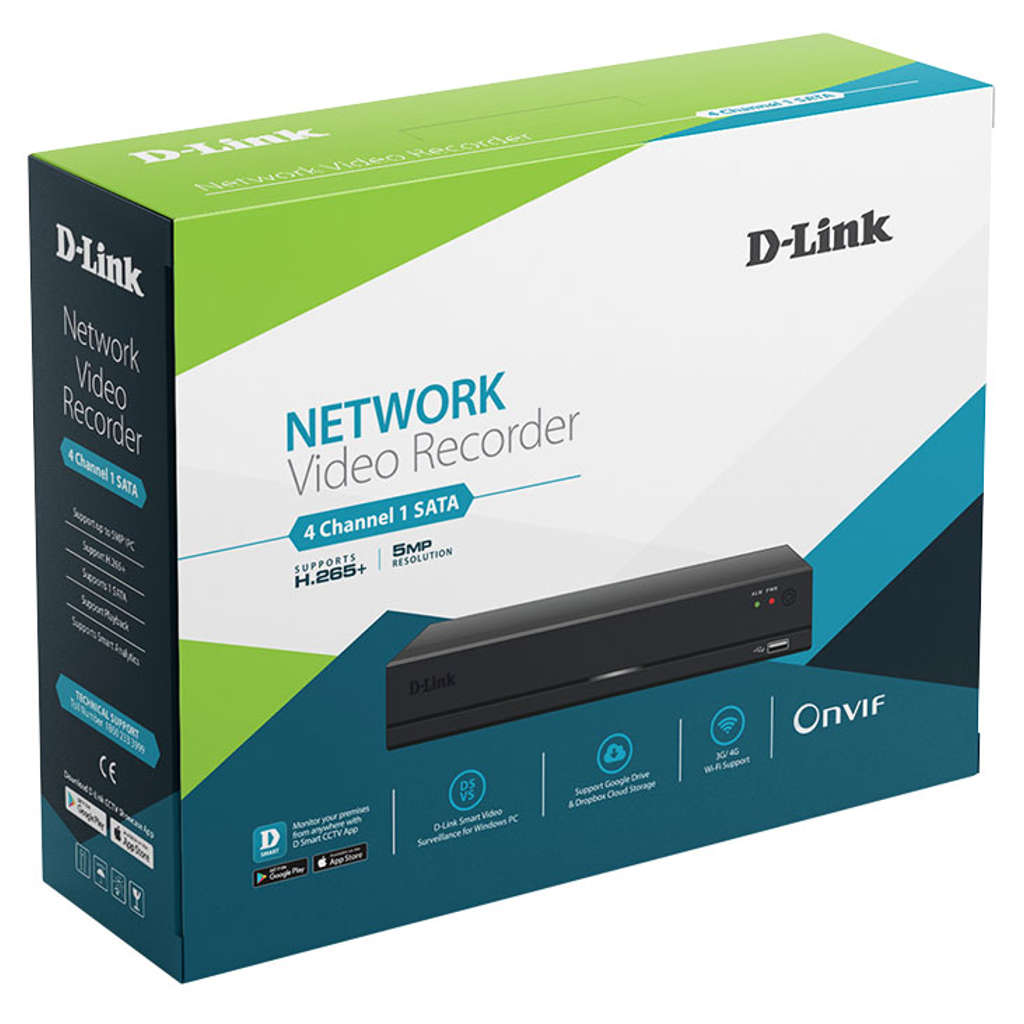 D-Link Network Video Recorder 4CH H.265+ 1SATA DNR-F5104-M5
