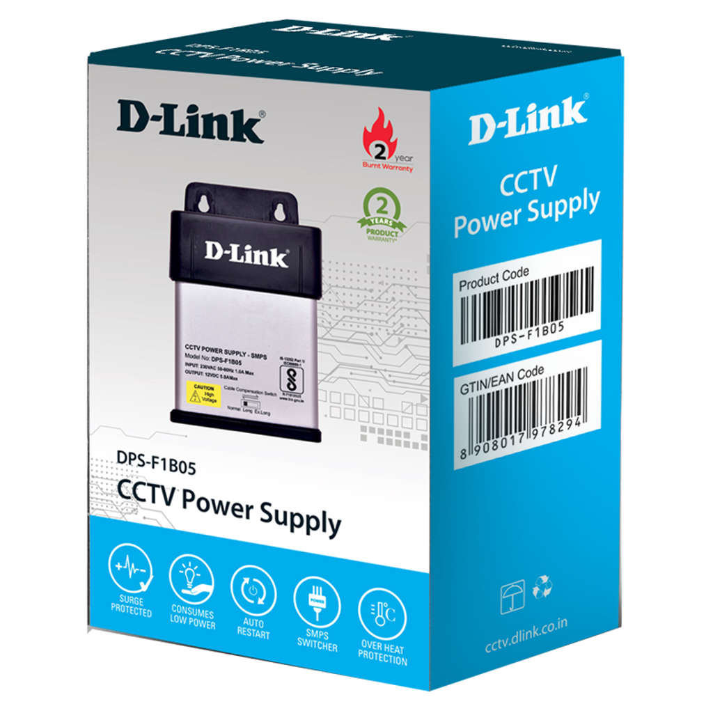 D-Link Single Output CCTV Power Supply 5A DPS-F1B05