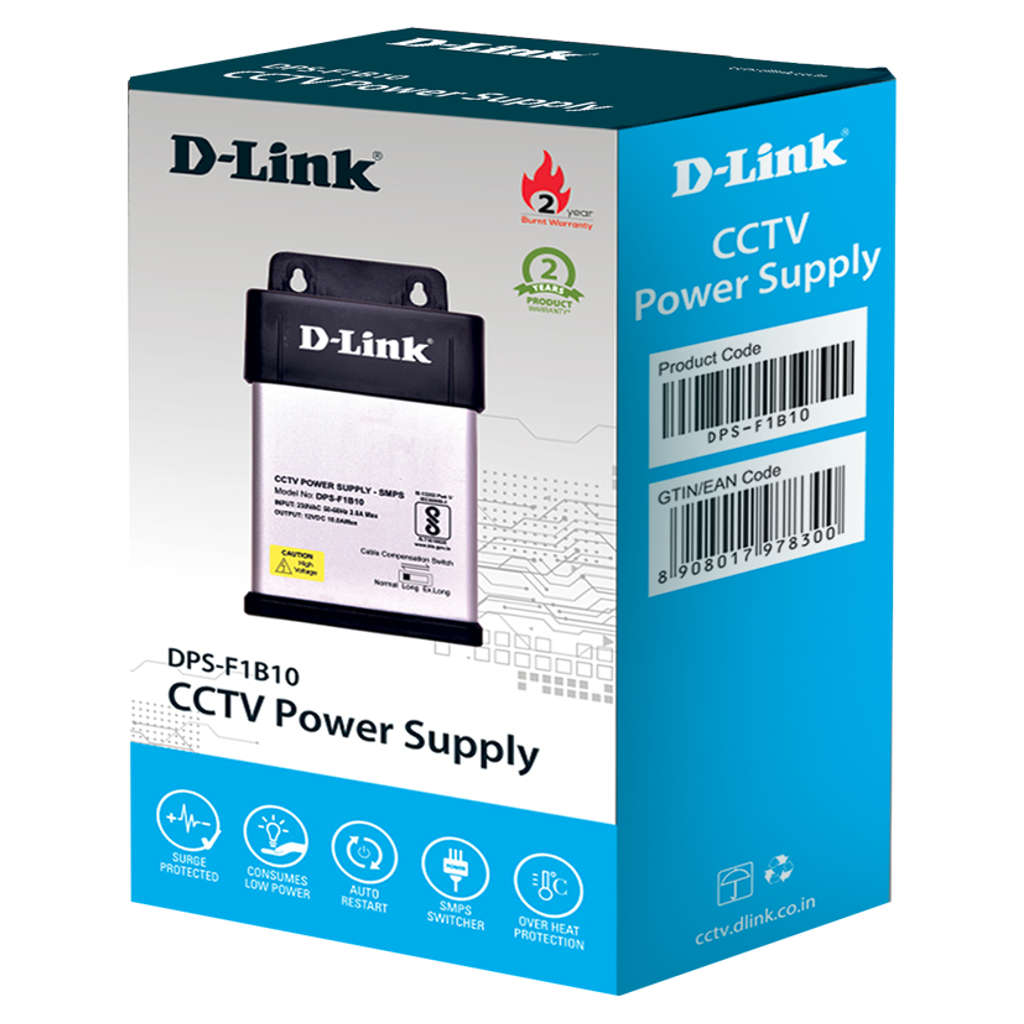 D-Link Single Output CCTV Power Supply 10A DPS-F1B10