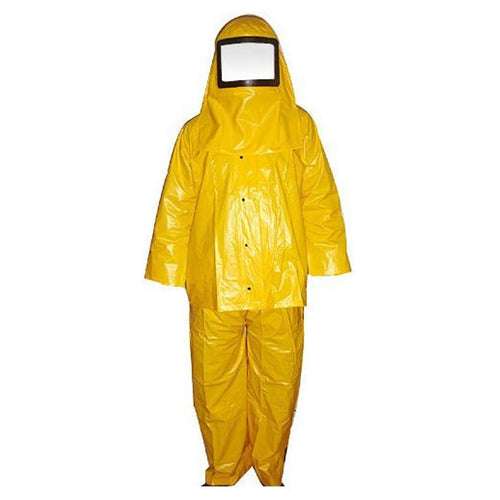 UDF PVC Full Chemical Suit With Hood Yellow 