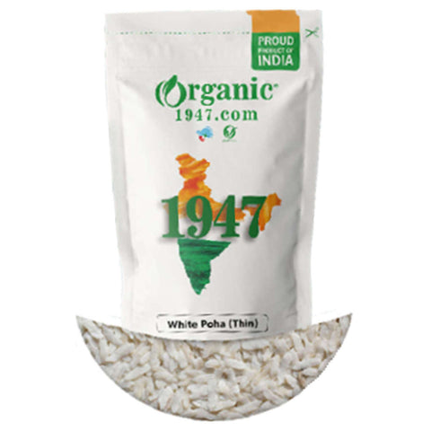 Organic 1947 Thin White Poha(Aval) 400g 