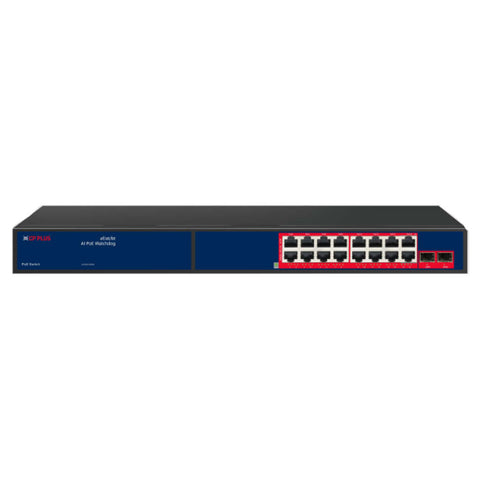 CP Plus AI PoE Switch 16 Gigabit Port + 2SFP CP-ANW-GPU16F2-N30 