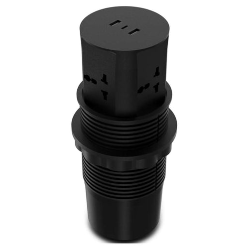 MX Table Top Power Post Push Up Socket Glass Black MX 7010A 