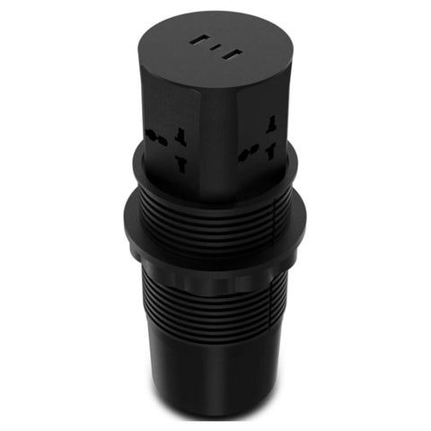 MX Table Top Power Post Push Up Socket Glass Black MX 7010A 