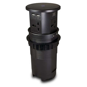 MX Table Top Power Wireless Push Up Socket Glass Black MX 7012 