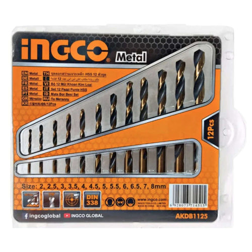 Ingco HSS Twist Drill Bits Set 12Pcs AKDB1125 