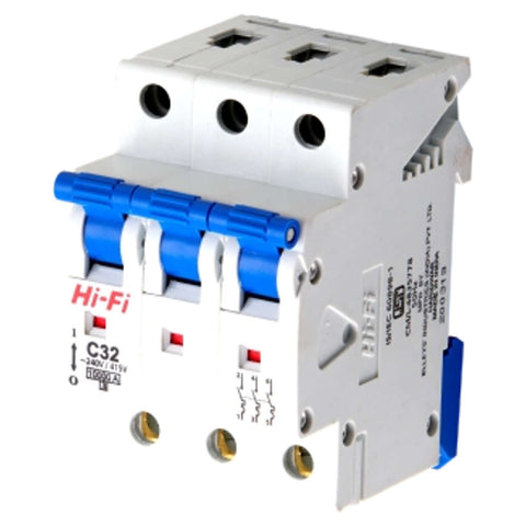 Hi-Fi B/C Series MCB Three Pole 10KA 6A-63A 