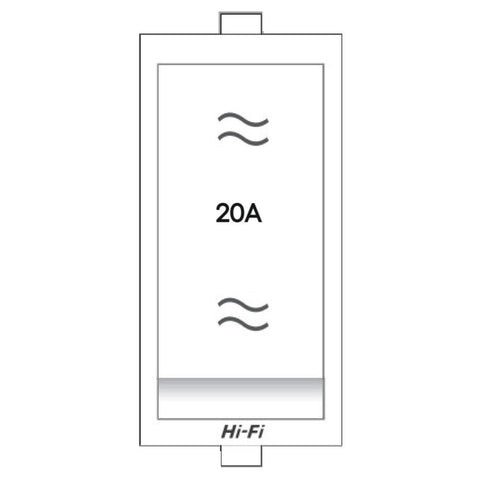 Hi-Fi Flatino 20A 2 Way Switch Spark Shield White 81022 