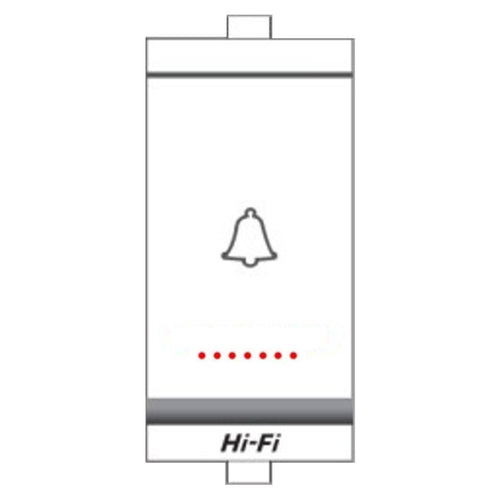 Hi-Fi Dingo 10AX Bell Push Switch With Indicator Spark Shield White 71005 