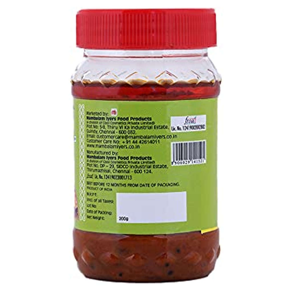 Mambalam Iyers Kalyana Mango Pickle 200gm (Buy 1 Get 1 Offer)