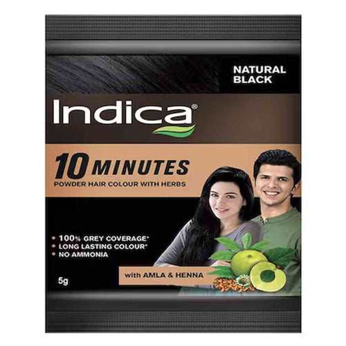 Indica 10 Minutes Powder Hair Color Shampoo Natural Black Rs.21 