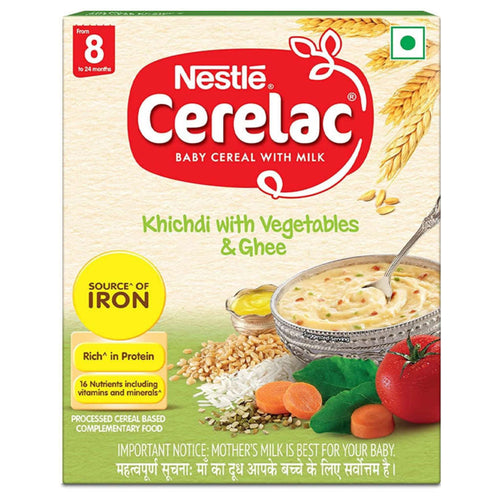 Nestle Cerelac Baby Cereal Milk Khichdi With Vegetables & Ghee Poshan From 8 to 24 Months Stage 2 300g 