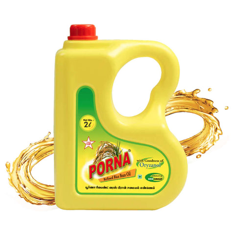 Porna Refined Rice Bran Oil 2 Litre Can 