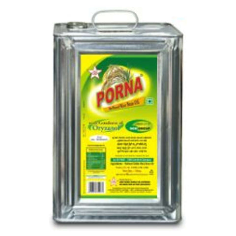 Porna Refined Rice Bran Oil 15Kg Tin 