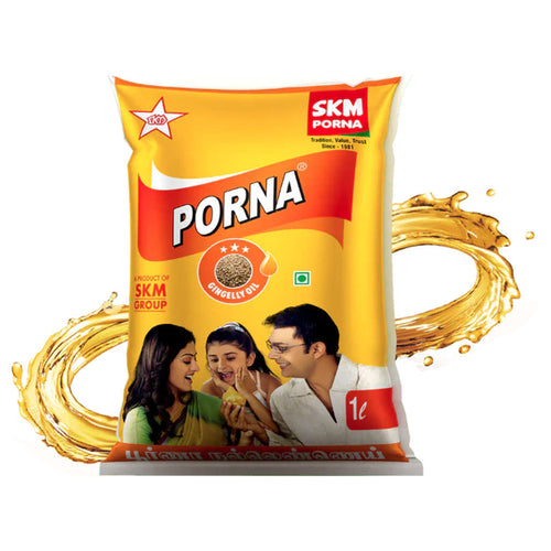 Porna Gingelly Oil 1 Litre Pouch 