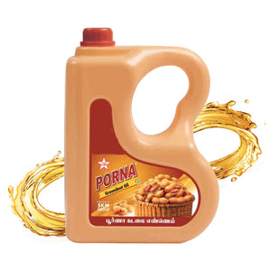 Porna Filtered Groundnut Oil 5 Litre Can 