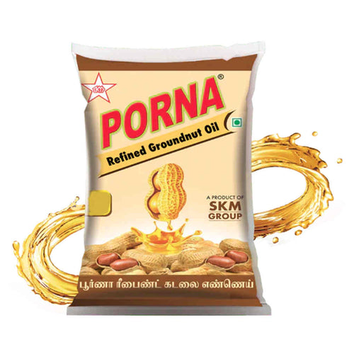 Porna Refined Groundnut Oil 1 Litre Pouch 