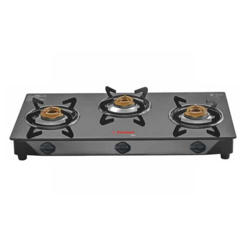Premier Glow Glass Top Gas Stove 3Burner Black 
