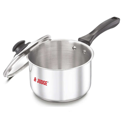 Judge Classic Stainless Steel Sauce Pan With Glass Lid 140mm 