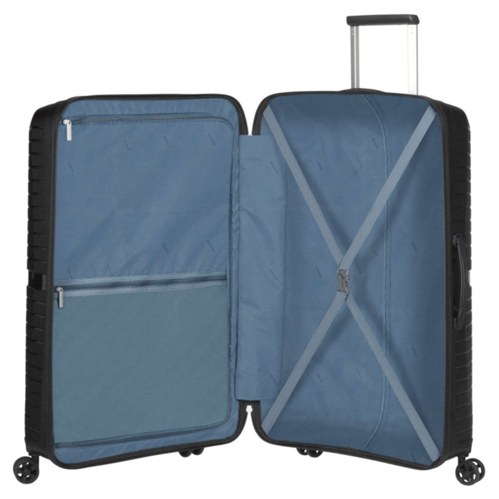 American Tourister Airconic Check In Luggage AMT 77 Cm Polypropylene Hard Trolley Suitcase Black